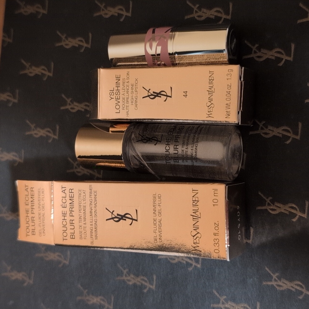 NIB Yves Saint Laurent Touche Éclat Blur Primer & Loveshine Lipstick Duo - Picture 3 of 3